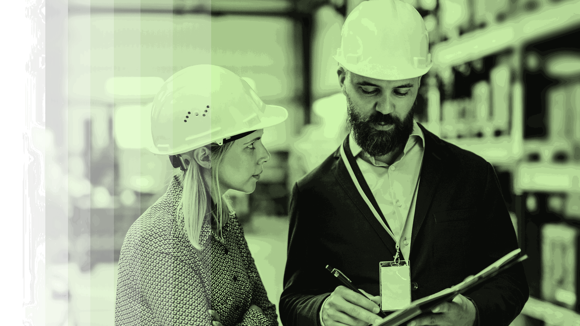 Operations leaders reviewing plans on the plant floor
